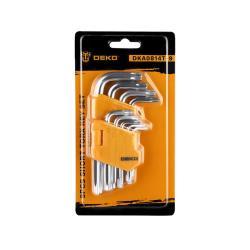 Deko набор коротких торкс-ключей из алюминия 9 шт. для ручного инструмента (арт. 26-2402251)