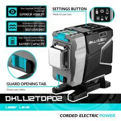 Лазерный уровень 3D 12 линий зеленый самовыравнивающийся (арт. 26-2402310)