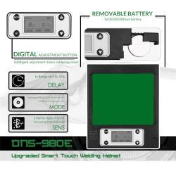 Сварочная маска DEKO DNS-980E синяя авто-затемнение для сварки (арт. 26-2402332)