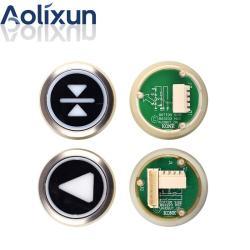 Кнопка лифта KONE круглая с белой/красной подсветкой и шрифтом брайля (арт. 26-2502025)